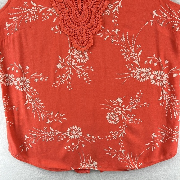 Daniel Rainn Women’s Top/Blouse Sz M Coral Rayon/Spandex Cotton Lace Detail NWT - Picture 4 of 11